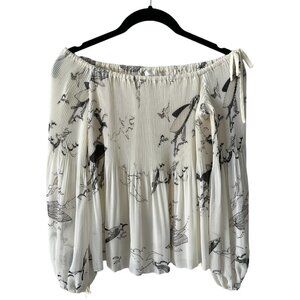 WILFRED Talence Off The Shoulder Blouse Pattern Pullover White Black XS